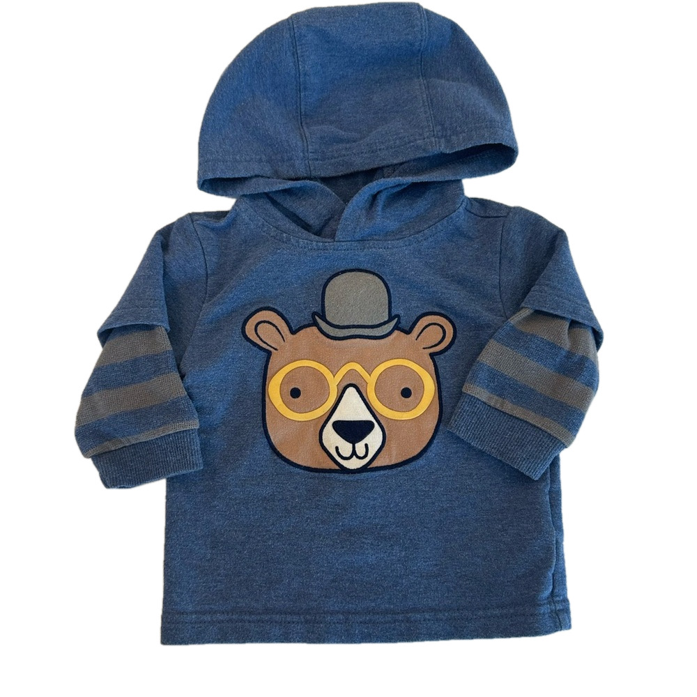 4/20$ Baby bear with glasses hoodie size 6-9 months